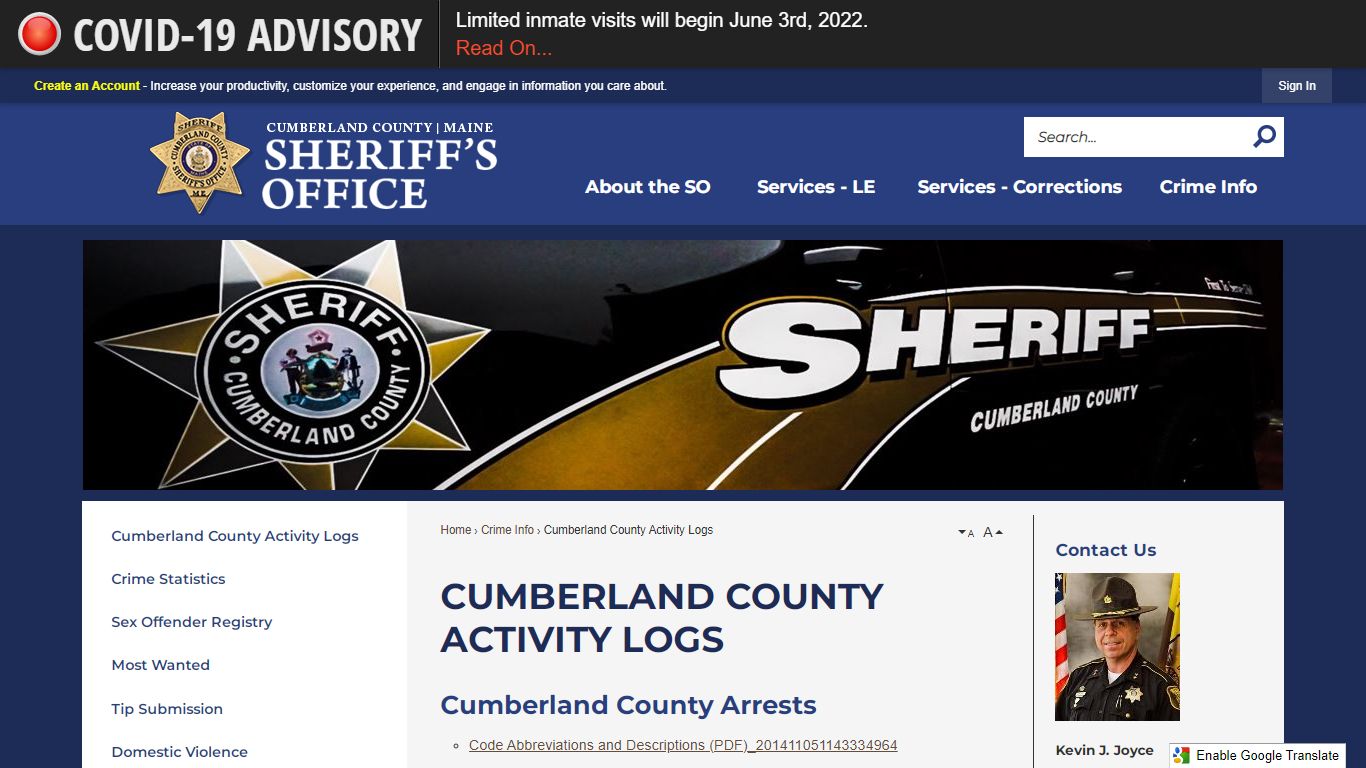 Cumberland County Activity Logs - Official Website